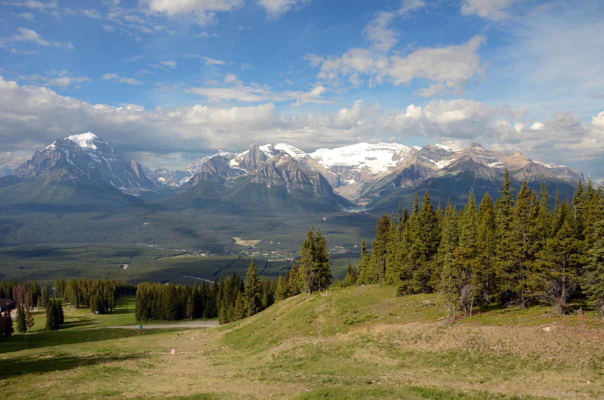 08 Mount Temple, Sheol Mountain, Haddo Peak, Mount Aberdeen, Mount Lefroy, Fairview Mountain, Mount Victoria, Mount Whyte, Mount Niblock, Mount St Piran From Lake Louise In Summer